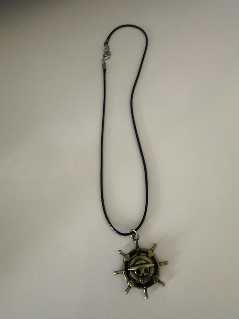 One Piece Brass Ship Wheel Pendant Necklace - Picture 3 of 3